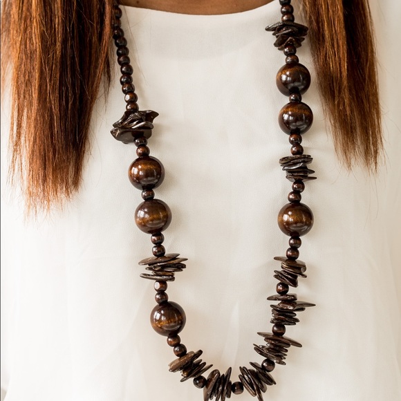 Long wooden necklace - Picture 1 of 2